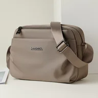 Torebki damskie - TEMU 1 szt. Lekka Damska Torba na Ramię z Nylonu z Regulowanym Paskiem, Zamknięciem na Zamek i Wieloma Przegrodami - Casual Khaki/Czarny/Czerwony - miniaturka - grafika 1