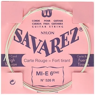 Savarez Struny do gitary klasycznej tradycyjne koncert 526R pojedyncze struny standard E6W, pasuje do zestawu strun 520F, 520R, 520P1, 520P3 - Struny gitarowe  - miniaturka - grafika 1
