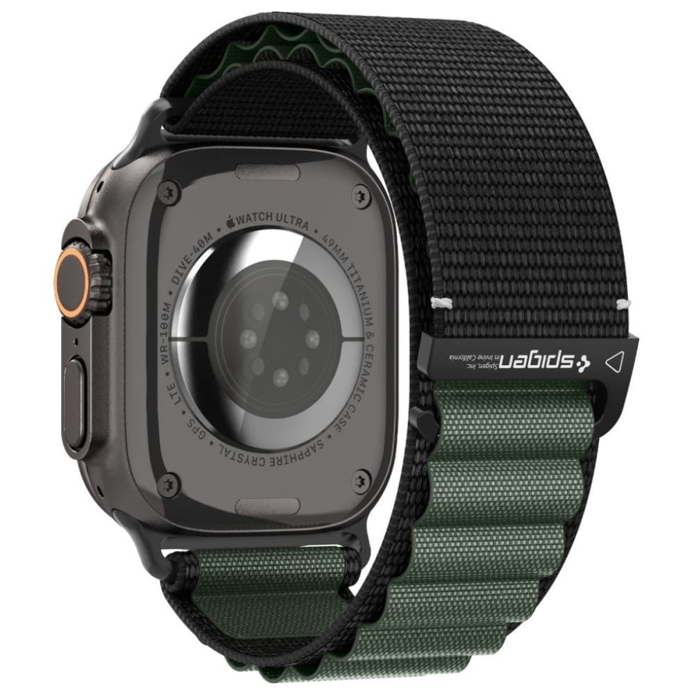 Pasek Spigen WBF1 do Apple Watch 6/7/8/9/10/11/SE/SE 3/Ultra 1/Ultra 2/ Ultra 3 44/45/46/49mm czarno-zielony
