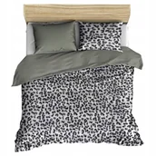 Pościel - pościel z polaru 140x200 + 1 poszewka P 304-6 DUO panterka czarna / szary - miniaturka - grafika 1