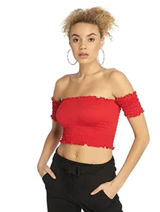 Urban Classics Damski top z odkrytymi kolorami i smoke, ognisty czerwony, XL - Koszulki i topy damskie - miniaturka - grafika 1