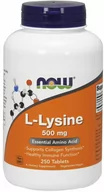 Witaminy i minerały dla sportowców - Now Foods L-Lysine L-Lizyna 500 Mg - 250 Tab - miniaturka - grafika 1