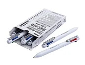 Długopisy - Pentel iZee BXC470-W, zestaw 12 długopisów kulkowych 4 kolory tusz o niskiej lepkości czarny, czerwony, niebieski, zielony, 1 mm szeroki, korpus biały - miniaturka - grafika 1