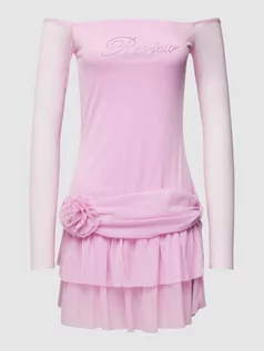 Sukienki - Sukienka mini z obszyciem kamieniami stras — REVIEW X GNO - grafika 1