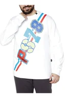 Bluzy męskie - Bluza męska Plein Sport C-Neck biała z nadrukiem -L - miniaturka - grafika 1