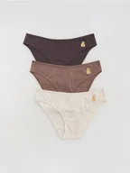 Majtki damskie - Reserved - Bawełniane majtki typu figi 3 pack - fioletowy - miniaturka - grafika 1