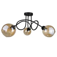 Lampy sufitowe - Keter Lighting Venus lampa podsufitowa 3x60W czarny/szkło miodowe 1975 - miniaturka - grafika 1