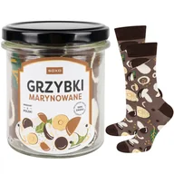 Skarpetki damskie - Zabawne Skarpetki męskie | damskie SOXO | grzybki marynowane w słoiku | bawełniane | prezent dla Niego | unisex - miniaturka - grafika 1