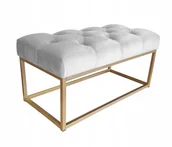 Ławki do przedpokoju - Ławka Chesterfield Loft podstawa złota pufa podnóż - miniaturka - grafika 1