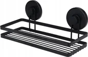 Koszyki łazienkowe - Koszyk prysznicowy Bathroom Solutions Koszyk łazienkowy na przyssawki czarny, 25 x 10 x 8,7 cm - miniaturka - grafika 1