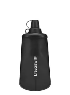 LifeStraw Peak Squeeze, Filtr do wody z miękką butelką 650ml, Dark Gray - Shakery i bidony sportowe - miniaturka - grafika 1