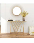 Konsole i sekretarzyki - Konsola Costway złoty matowe 120 x 80 x 30cm - miniaturka - grafika 1