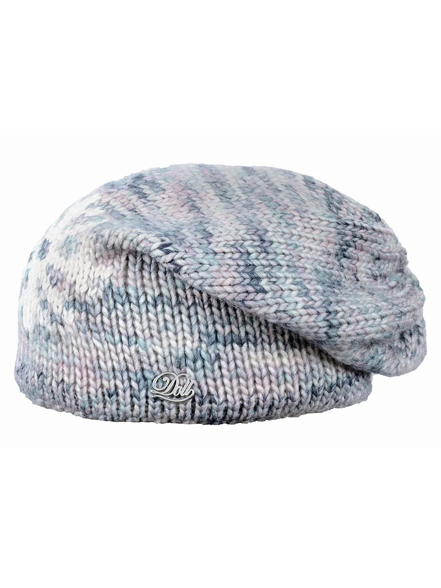 Dziewczęca czapka beanie niebiesko-szara Doll r.53