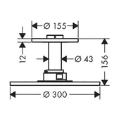 Deszczownice - Axor ShowerSolutions Deszczownica 30 cm z ramieniem sufitowym czarny chrom szczotkowany 35304340 - odbiór osobisty: Kraków, Warszawa - miniaturka - grafika 1