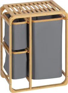 HOMCOM Kosz na pranie Pojemnik na pranie z platformą Kosz na pranie z 3 wyjmowanymi workami na pranie Sortownik na pranie do sypialni łazienki Bambus Szary+Naturalny 50 x 32 x 69,7 cm - Kosze na bieliznę HOMCOM Kosz na pranie Pojemnik na pranie z platformą Kosz na pranie z 3 wyjmowanymi workami na pranie Sortownik na pranie do sypialni łazienki Bambus Szary+Naturalny 50 x 32 x 69,7 cm - Kosze na bieliznę - miniaturka - grafika 1