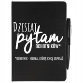 Notesy i bloczki - CZARNY NOTATNIK + DŁUGOPISE DZISIAJ PYTAM OCHOTNIKÓW Dla Nauczyciela Wzory - miniaturka - grafika 1