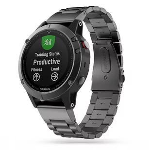 Bransoleta Stainless do Garmin Fenix 5 / 6 / 6 Pro / 7 Black - Akcesoria do smartwatchy - miniaturka - grafika 1