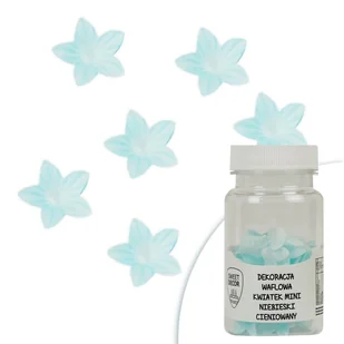 Dekoracje waflowe KWIATKI NIEBIESKIE mini Sweet Decor, 40 szt. - Dodatki do ciast w proszku - miniaturka - grafika 1