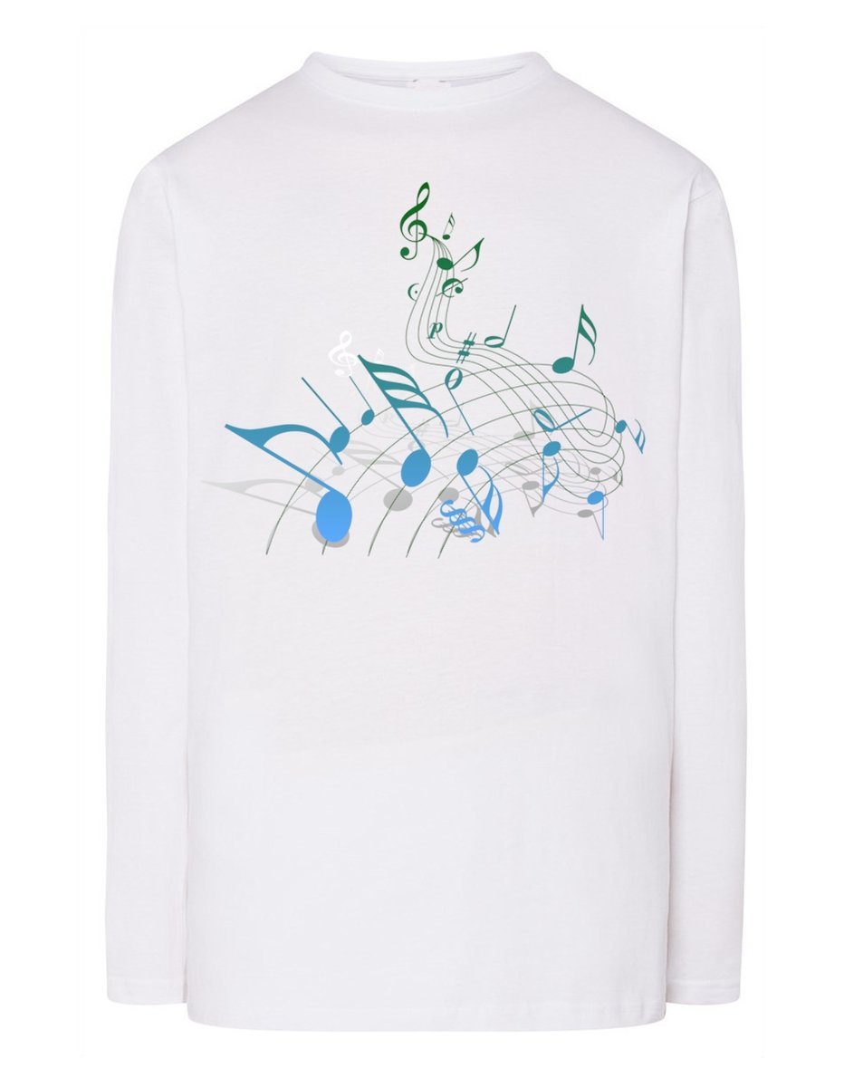 Longsleeve męski nadruk NUTKI NUTY MUZYKA r.XL