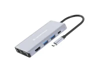 Huby USB - Conceptronic DONN20G stacja dokująca Przewodowa USB 3.2 Gen 1 (3.1 Gen 1) Type-C Szary - miniaturka - grafika 1