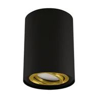Lampy sufitowe - Plafon na sufit Hary 04240 Ideus tubka cylinder do jadalni czarny złoty - miniaturka - grafika 1