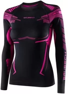 Bluzy sportowe damskie - Brubeck Bluza termoaktywna damska DRY LS1569W czarny/fuksja - miniaturka - grafika 1