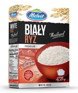 ﻿Melvit Ryż Biały 4x100g - Ryż - miniaturka - grafika 1