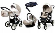 Wózki dziecięce - BabyLux WhiteLux 4w1 + baza Isofix 5903890859411 - miniaturka - grafika 1