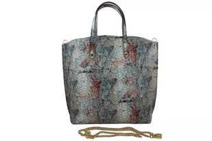 Torebka shopper z kolorowym nadrukiem - Biała - Torebki damskie Torebka shopper z kolorowym nadrukiem - Biała - Torebki damskie - miniaturka - grafika 2