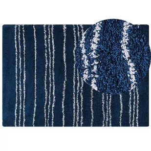 Dywan shaggy 160x230 cm niebieski z białym TASHIR - Dywany - miniaturka - grafika 1