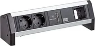 Gniazdka elektryczne - Bachmann BACHMANN DESK 2xCEE7/3 1xUSB Ładowarka i moduł niestandardowy - miniaturka - grafika 1