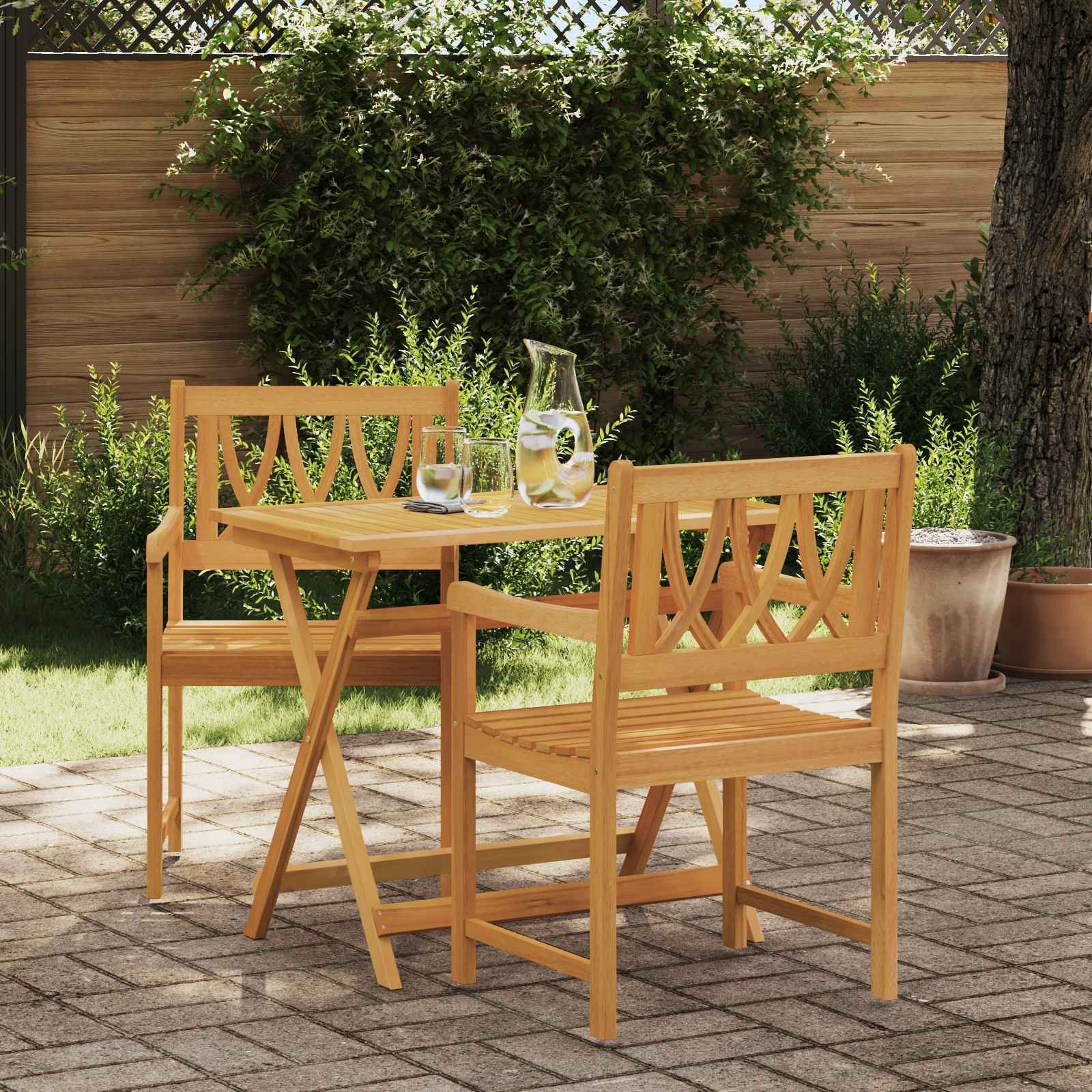 vidaXL vidaXL Ławka ogrodowa 2 pcs naturalny 56 x 55,5 x 90 cm