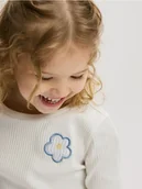 Bluzki dla niemowląt - Reserved - Koszulka z haftem - złamana biel - miniaturka - grafika 1