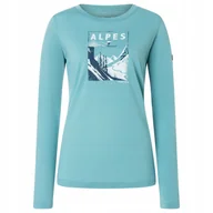 Koszulki i topy damskie - 2 x Koszulka Damska Super.natural Alpes Wełna Merino Długi Rękaw Turkus Roz - miniaturka - grafika 1