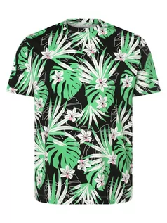 Koszulki męskie - Jack & Jones - T-shirt męski  JORTulum  duże rozmiary, czarny|zielony|wielokolorowy - grafika 1