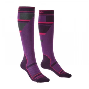 Dziecięce skarpety narciarskie Bridgedale Mountain Junior Merino Performance Over Calf purple/grey - 31-33 - Skarpetki dla dzieci - miniaturka - grafika 1