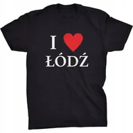 Koszulki męskie - I Love Łódź Koszulka Z Nadrukiem Twoje Miasto - miniaturka - grafika 1