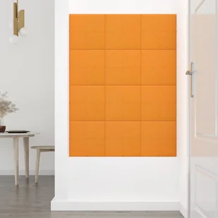 Panele ścienne, 12 szt., żółte, 30x30 cm, tkanina, 1,08 m² - Panele ścienne i boazeria - miniaturka - grafika 7
