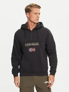 Napapijri Bluza Burgee NP0A4I5E Czarny Regular Fit - Bluzy męskie - miniaturka - grafika 1