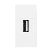 Listwy zasilające - NOEN USB data, gniazdo modułowe 22,5x45mm USB data 2.0, przelotka, białe OR-GM-9010/W/USBDAT1 - miniaturka - grafika 1