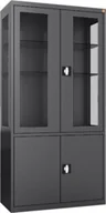 Meble i wyposażenie gabinetów medycznych - MDBW/2s.9005 szafa lekarska 2-skrzydłowa 2-komorowa czarna - miniaturka - grafika 1
