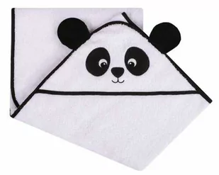 UVIE Okrycie kąpielowe Panda 120x100 cm białe - Szlafroki dla dzieci - miniaturka - grafika 1