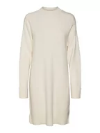 Sukienki - VERO MODA Damska sukienka Vmgold Needle Ls z wysokim dekoltem, brzoza, XL - miniaturka - grafika 1