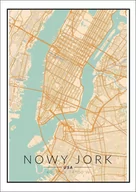 Plakaty - Plakat, Nowy Jork mapa kolorowa, 29,7x42 cm - miniaturka - grafika 1
