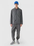 Spodnie męskie - Męskie spodnie casual tkaninowe Outhorn OTHWAW24TTROM1230 - grafitowe - miniaturka - grafika 1