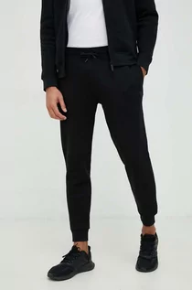 Spodnie męskie - Guess spodnie dresowe męskie kolor czarny melanżowe - grafika 1