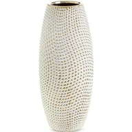 Wazony i flakony - Wazon Ceramiczny Verda 14X14X30 Biały + Złoty - miniaturka - grafika 1