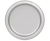 Naczynia i sztućce jednorazowe - Talerzyki papierowe srebrne 23cm 16szt - Godan - miniaturka - grafika 1