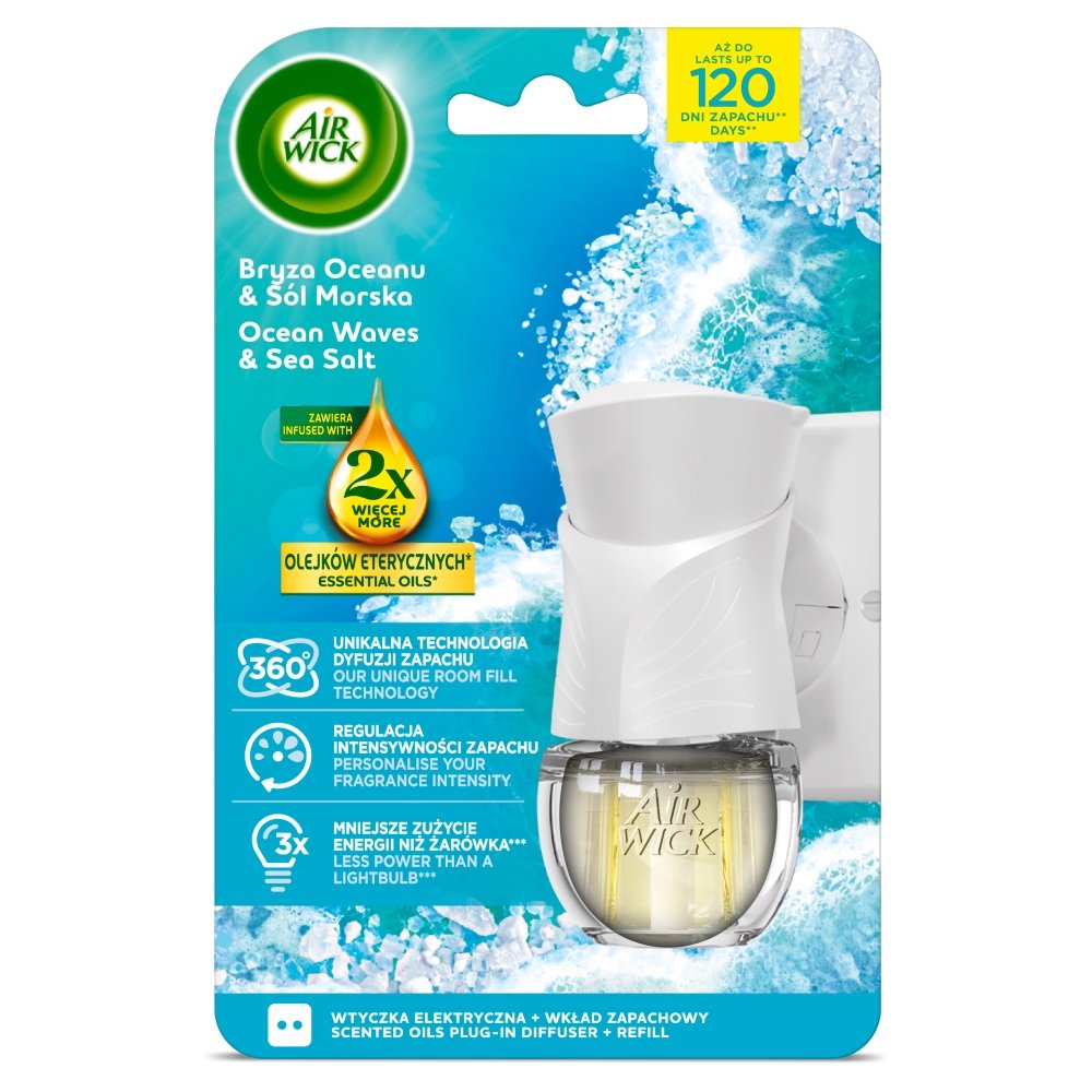 Air Wick Elektryczny Bryza Oceanu & Sól Morska/Ocean Waves & Sea Salt, Komplet