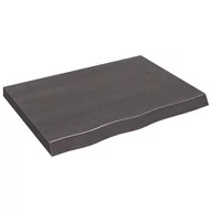 Półki do salonu - Półka, ciemnoszara, 80x60x6 cm, wykończone lite drewno dębowe Lumarko! - miniaturka - grafika 1
